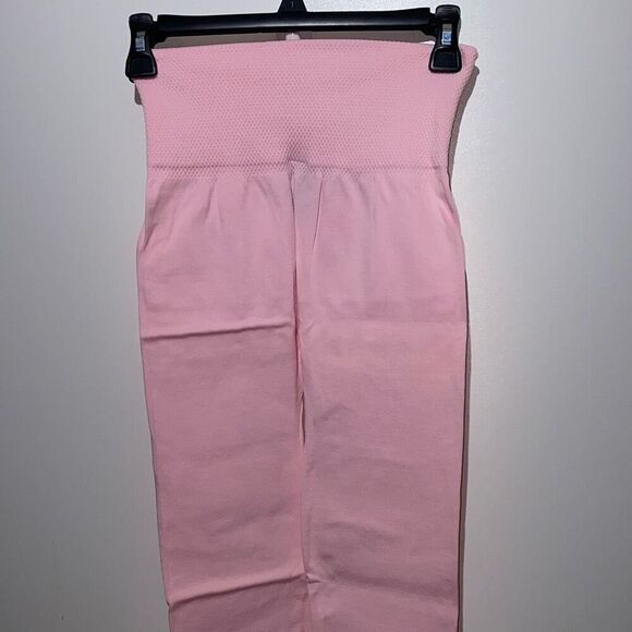 Satina Women's Pink Wide Elasticized Waistband Stretch Leggings One Size NWT - Picture 3 of 9